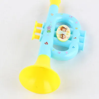 Immagine prodotto di Colore casuale bambino plastica tromba musica giocattolo Apprendimento precoce giocattolo Strumenti musicali colorati per bambini
