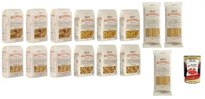 Produktbild von Rummo Italian Gourmet Pasta Mix Farfalle Fusilli Mafaldine Paccheri 15 x 500g