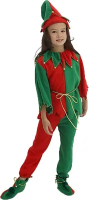Produktbild von Weihnachtselfen-Kostüm für Kinder – Familie, Herren, Damen, Elfen-Outfits, Kostüm, Verkleidung, Weihnachtsfeier, Top, Hose, Hut, Schuhe, Gürtel, Junge, Mädchen, Weihnachtselfen-Anzug (Size M)