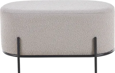 Produktbild von Polsterhocker Bouclé Stoff Taupe Sitzhocker Hocker Fußhocker Stoffhocker