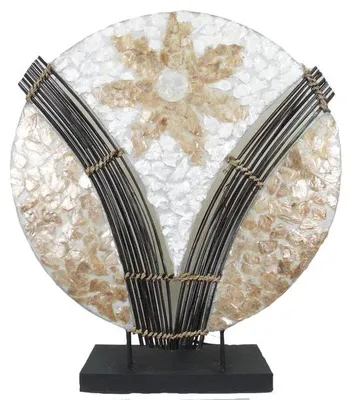 Produktbild von Tischlampe Luzie Metall Capiz handgefertigt 30 oder 40 cm, Grösse:ca. 40 cm