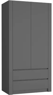 Obrázok produktu pre Šatníková skriňa 90 cm, 2 dvere, 2 zásuvky, FRAMIRE B-20, antracitová