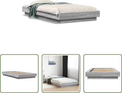 Produktbild von The Living Store Bettgestell Grau Sonoma 90x190 cm Holzwerkstoff