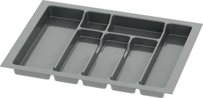 Produktbild von Sossai Besteckeinsatz Divio für Schubladen 60cm | 53 x 43 cm | Anthrazit Besteckkasten Schubladeneinsatz