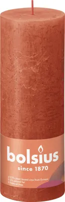Produktbild von BOLSIUS Stumpenkerze Rustiko Shine 19x7cm herbstliches Orange