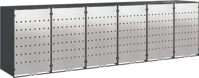 Produktbild von vidaXL Wagenmüllbehälter für 6 Behälter 408 x 77,5 x 115,5 cm Stahl