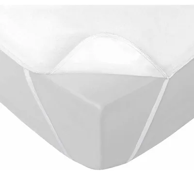 Imagen del producto de Funda impermeable con elástico, 140 x 190 cm, modelo Shelly, color blanco, fabricada en espuma de TPU