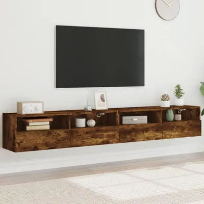 Produktbild von vidaXL TV-Wandschränke 2 Stk. Räuchereiche 100x30x30 cm Holzwerkstoff