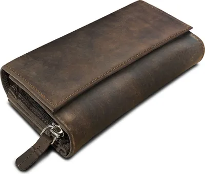 Produktbild von ROYALZ "Orelia" Vintage Leder Geldbörse für Damen Portemonnaie groß mit vielen Fächern RFID-Blocker Brieftasche Querformat