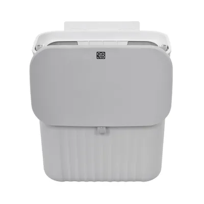 Produktbild von MBI CLARYN Hängender Mülleimer Küche 9L - Geruchsdichter Biomülleimer mit Deckel - Küchenabfalleimer für Schranktür & Wandmontage ohne Bohren - Grau