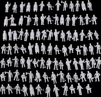 Produktbild von H0 Figuren unbemalt | Miniatur Modellbau Zubehör (100Stück)