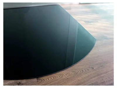 Produktbild von Segmentbogen 100x120cm Glas schwarz - Funkenschutzplatte Kaminbodenplatte Glasplatte (Schwarz SB100x120cm - ohne Silikon-Dichtung)