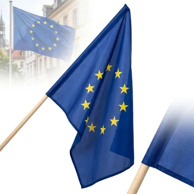 Zdjęcie produktu dla FLAGA UNII UNII EUROPEJSKIEJ na drzewcu KIJU120 cm UE 93x60 cm