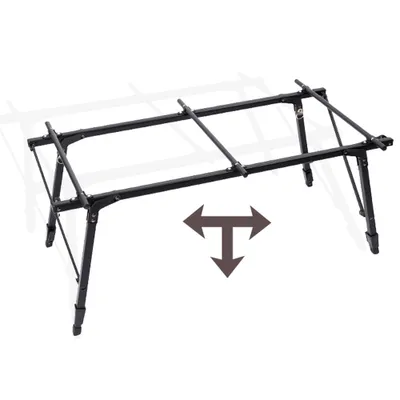 Zdjęcie produktu dla Stół kempingowy na zewnątrz, składany stół ze stopu aluminium, z regulacją wysokości, odpowiedni na pikniki na świeżym powietrzu, wędkowanie, wędrówki i grillowanie, czarny
