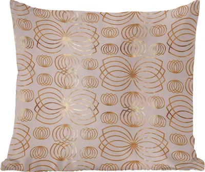 Produktbild von MuchoWow® Zierkissen Sofakissen Wohnzimmer Dekokissen 45x45 cm Muster - Blumen - Gold - Schlafpolster - Polster für das Sofa