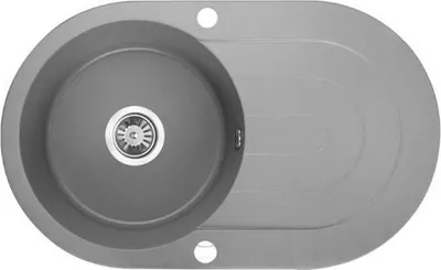 Produktbild von BADLAND BADLAND Spülbecken Granitspüle Einzelbecken DAFNE 47x78 Grau mit langer Abtropffläche | Siphon im SET!