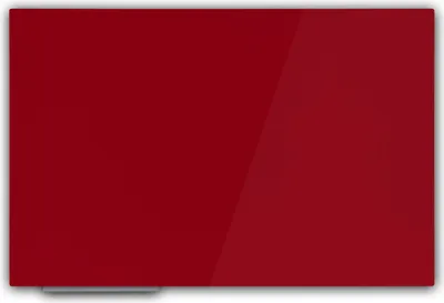 A red glass whiteboard is shown against a white background.