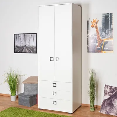 Produktbild von Kinderkleiderschrank Weiß 236x84x56 cm