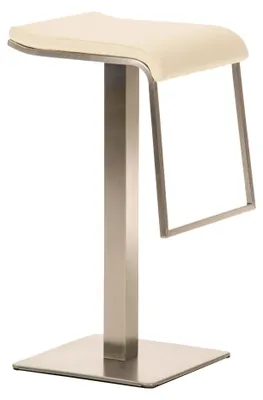 Produktbild von CLP Barhocker Lameng Kunstleder E78 mit Edelstahlgestell | Farbe creme