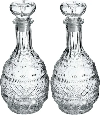 Zdjęcie produktu dla KADAX 2x karafka do whisky kryształowa butelka o pojemności 1 litra z korkiem