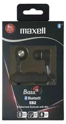 Obrázok produktu pre Bezdrôtové Bluetooth slúchadlá Maxell BASS-13 BT EP BLACK – bezdrôtové