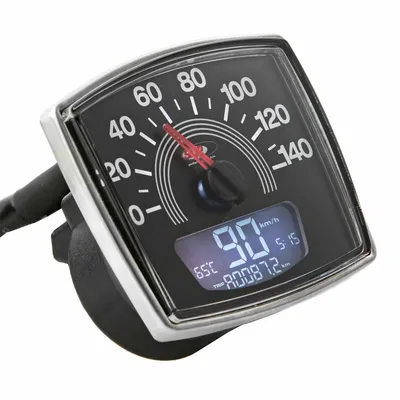 Zdjęcie produktu dla SIP Cyfrowy/analogowy prędkościomierz/tachometr 140 km/h 14 000 obr/min 20 funkcji Czarny