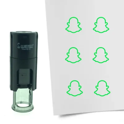 Produktbild von CombiCraft Selbstfärbender Stempel 'Snapchat Logo' in der Farbe Grün, Ø10mm