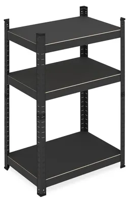 Productafbeelding van Stellingkast opbergrek - Metaal - 3 planken - Zwart - 90 x 60 x 40 cm