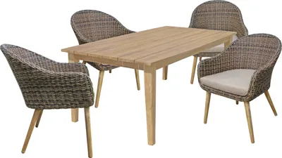 Produktbild von Garden Pleasure Sitzgruppe Visalia/Pueblo, schwarz Kunststoff, Metall, 5-teilig