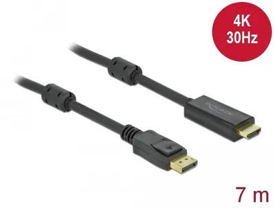 Imagen del producto de Cable Delock, adaptador DisplayPort 1.2 a HDMI, resolución 4K a 30 Hz, longitud 7 metros