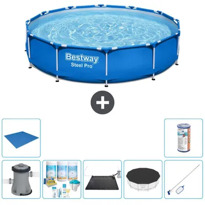 Zdjęcie produktu dla Basen stalowy Bestway Steel Pro, okrągły - 366 x 76 cm - 8 elementów, model S21592