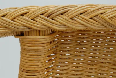 Produktbild von KRINES HOME  Stapelbarer Rattansessel, Rattanstuhl/Bistro-Sessel Balkonsessel in der Farbe Honig
