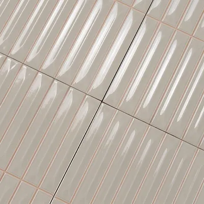 Produktbild von Fliese Muscat Greige Grau Glänzend | 20x20 VORGESCHNITTEN (1,5x10) | 1 m²/s