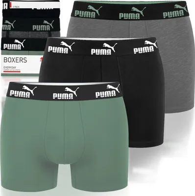 Obrázek produktu pro Puma Pánské boxerské šortky Green Black Bavlna 3-balení, XXL