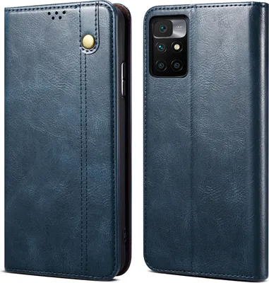 Image de Etui pour Xiaomi Redmi 10, étui en cuir avec fonction stand bleu