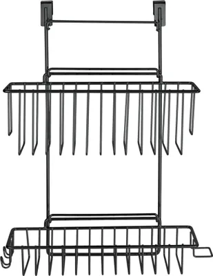 Produktbild von Türkorb - multifunktional - 1 Stück - schwarz - Metall - 32x47x12,5 cm