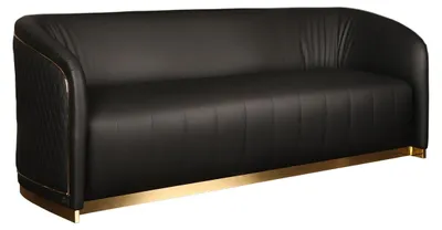 Immagine prodotto di Elegante divano a tre posti nero Divani in pelle di design per soggiorno