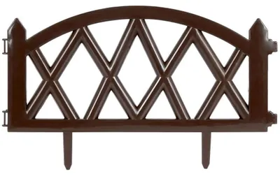 Image de Clôture de jardin - Clôture en plastique - 50 x 30 cm - 6 pièces - Autoportante - Marron