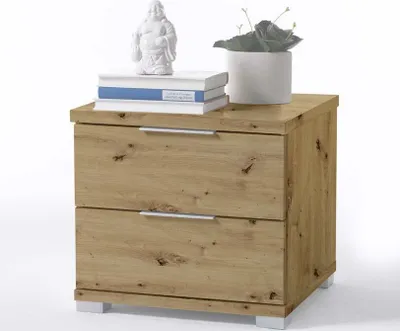 Produktbild von Pol Power Beimöbel Nachtkommode 2 Schubkästen Holzwerkstoff Dekorfolie 46x43x42 cm