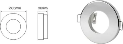 Zdjęcie produktu dla LED line reflektor wpuszczany Ø85mm max. 35W spot downlight okrągły chrom wodoodporny