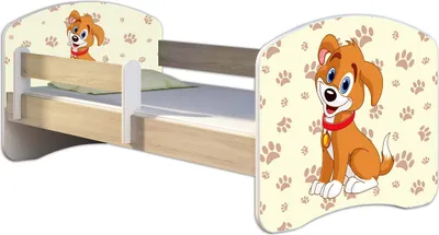 Obrázok produktu pre Posteľ pre mladých ACMA detská posteľ junior kompletná súprava s lamelovým roštom a ochranou proti vypadnutiu matraca Sonoma 11 Welpe 180x80