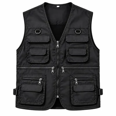 Productafbeelding van Outdoor vest met meerdere zakken – TRAILVEST, zwart