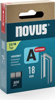 Immagine prodotto di Punto metallico fine A tipo 53 w.11,3mm 18mm 0,75mm superhard 800 pz.NOVUS