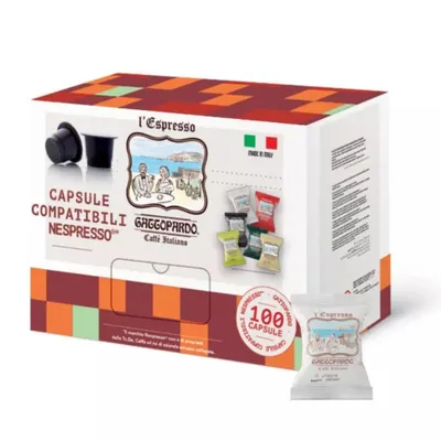Zdjęcie produktu dla 100 Kapsułek Kawy Gusto Blu Toda Gattopardo Kompatybilne z Nespresso