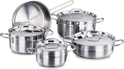 Produktbild von Korkmaz Alfa A1660 Kochtopf Set 9-Tlg Topfset Pfanne Töpfe Kochtöpfe mit Deckel