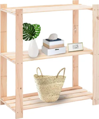 Produktbild von vidaXL Lagerregal mit 3 Böden 80×38×90 cm Kiefer Massivholz 150 kg