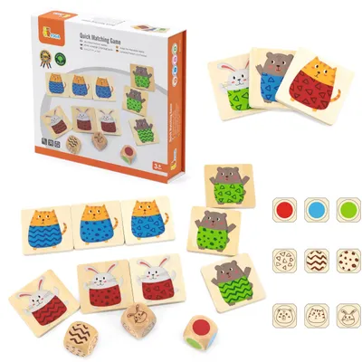 Produktbild von Viga Holzpuzzle Quick Match Game 27 Teile.