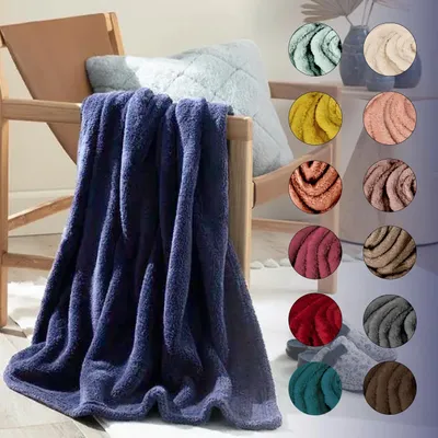Produktbild von ENGLISH HOME Kuscheldecke Flauschig Decke, Flanell Fleecedecke, Warm Wolldecke, Weich Sofadecke, Hochwertige Couchdecke, Zeltlager, Picknick, Außenbereich, Strand, Blanket Wohndecke, Softy, Dunkelblau
