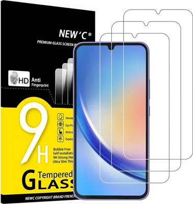 Produktbild von Panzer Schutz Glas 3 Stück Samsung Galaxy A34 5G 9H Härte Ultra-klar