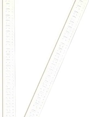 Two white corner profiles are shown diagonally against a white background.